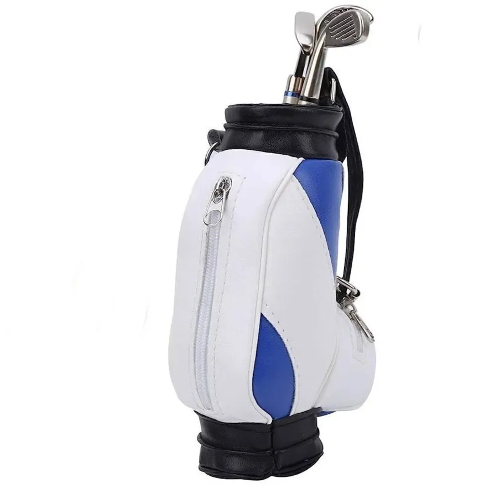 NWT ME Blue White pu Leather Golf Bag pens shape of gold clubs Blue,Black,Red in